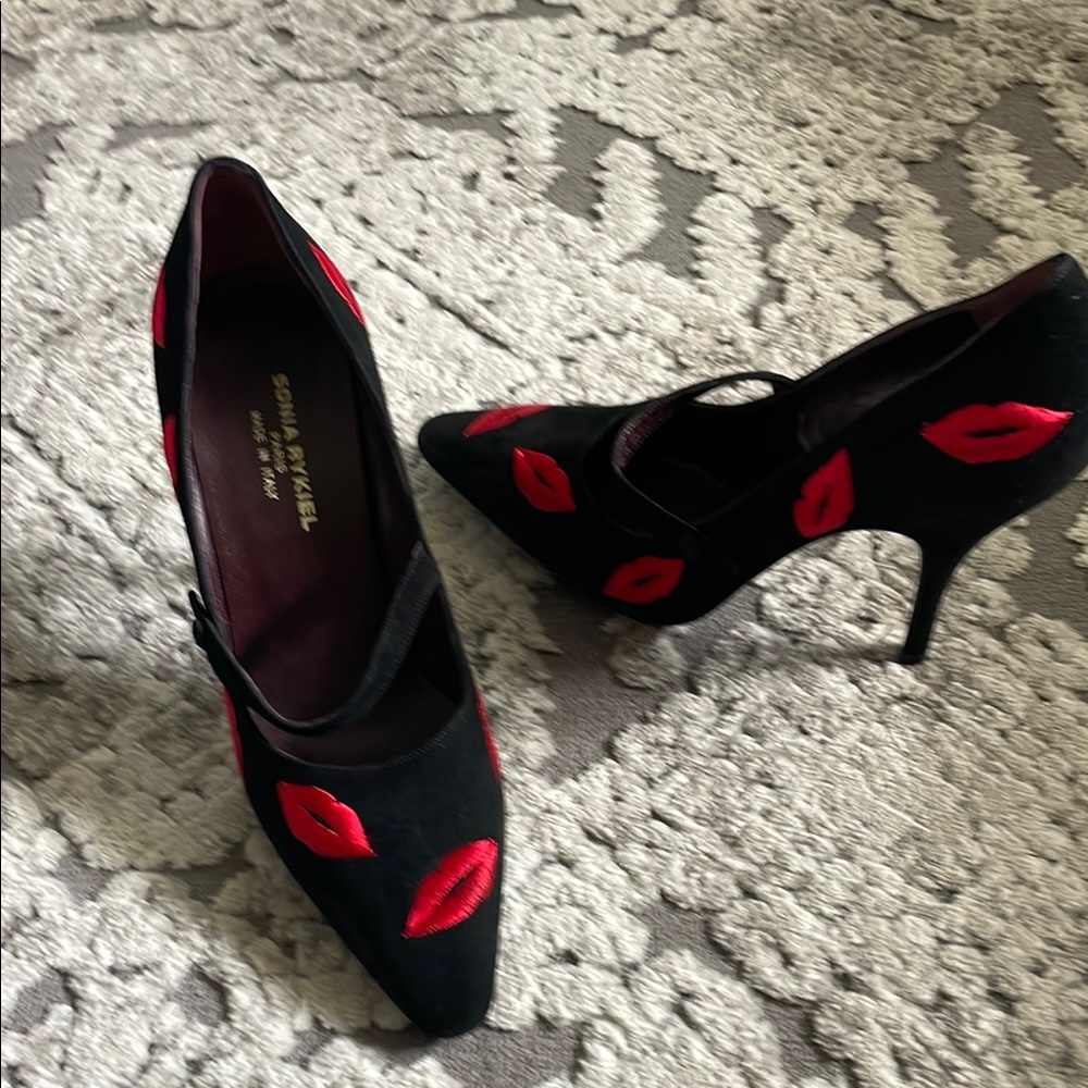Sophia Webster Black and Red Stiletto Heels